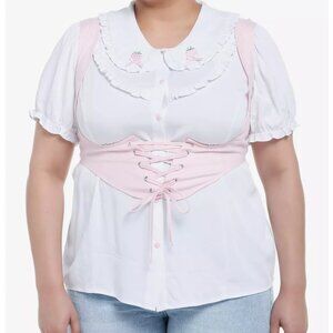 NWT Hot Topic Pink Underbust Corset, Size 3 22 24 Girls Plus